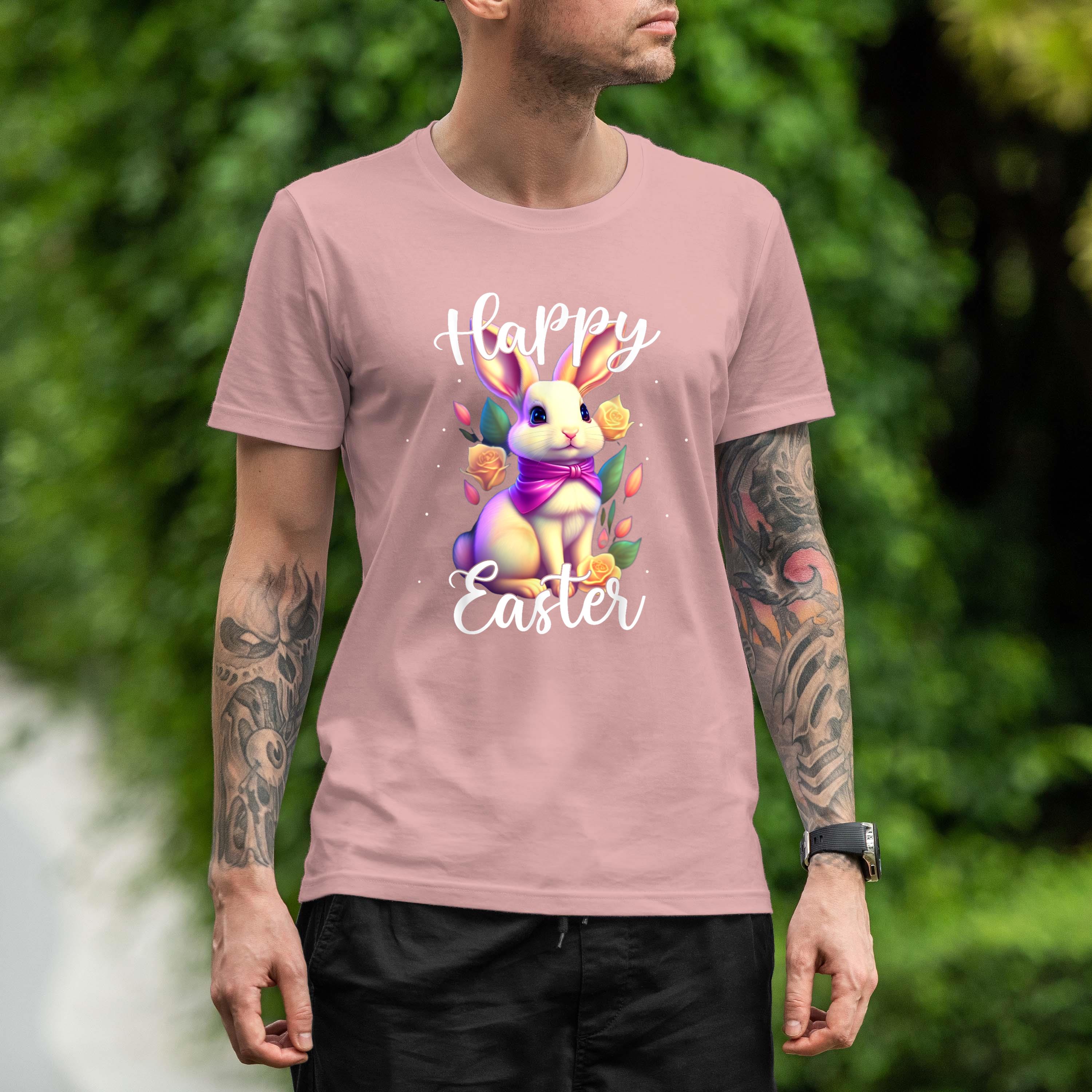 Happy Easter Shirt Bunny Rabbit Flower Graphic Women Girls Shirt 